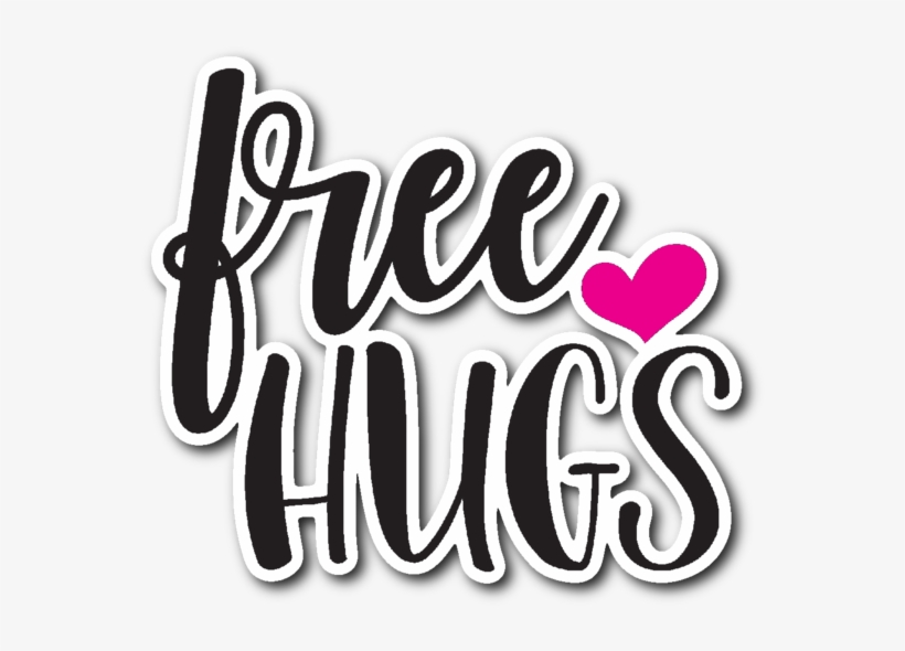 Free Hugs Vinyl Die Cut Sticker.