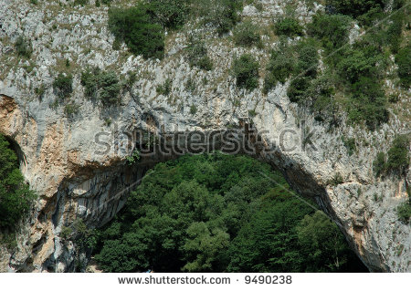 Natural Rock Bridge Over River Ardeche Stock Photo 9490241.