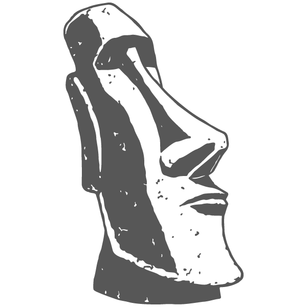 Easter Island Head Black And White Clipart.