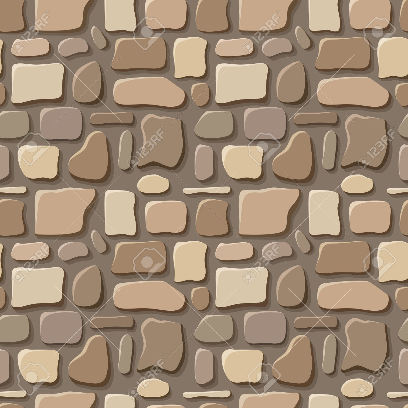 Seamless Texture Of Stone Wall Vector Illustration Royalty Free.