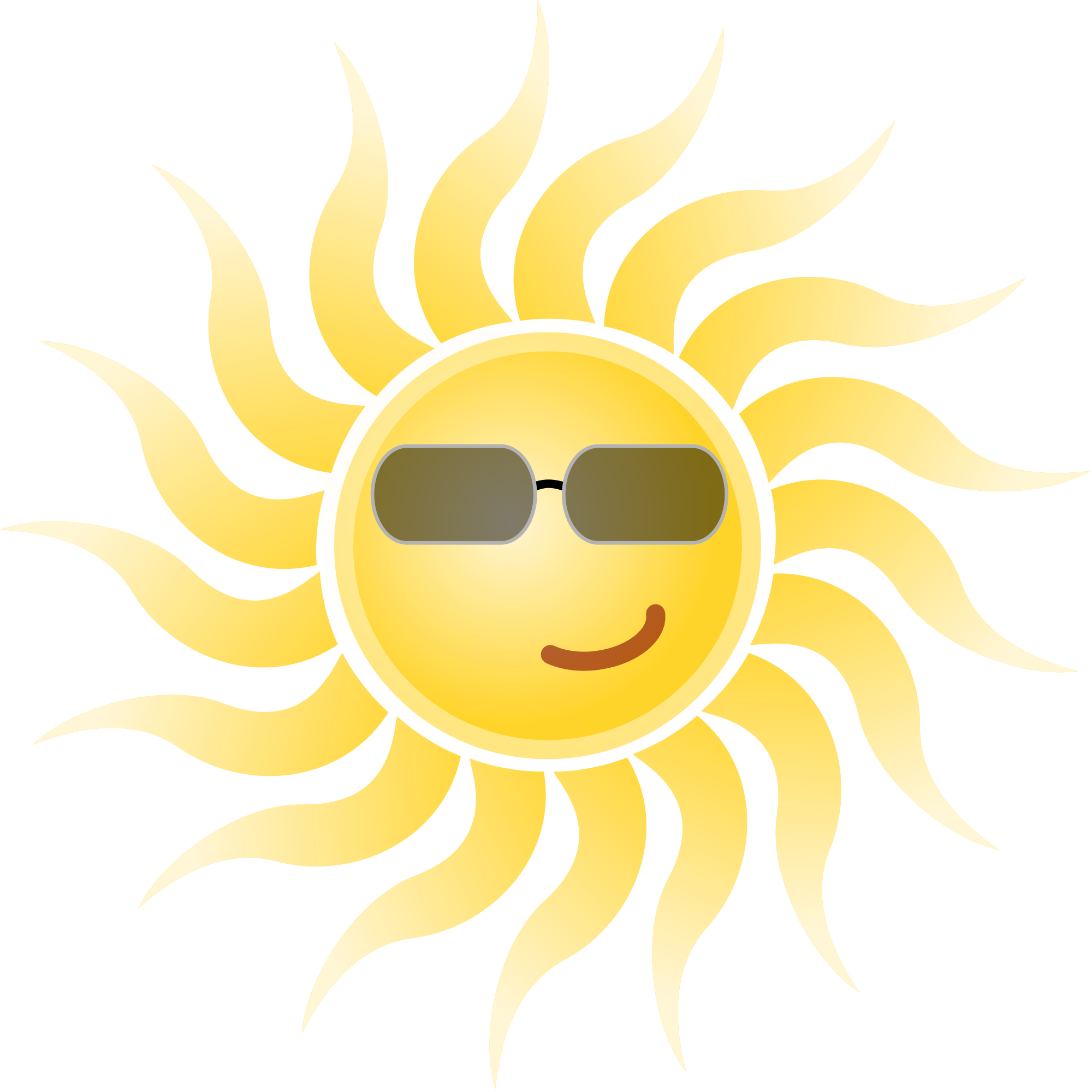 Sun Wearing Sun Glasses Clip Art.