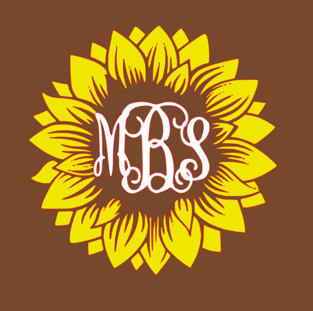 Sunflower Monogram SVG.