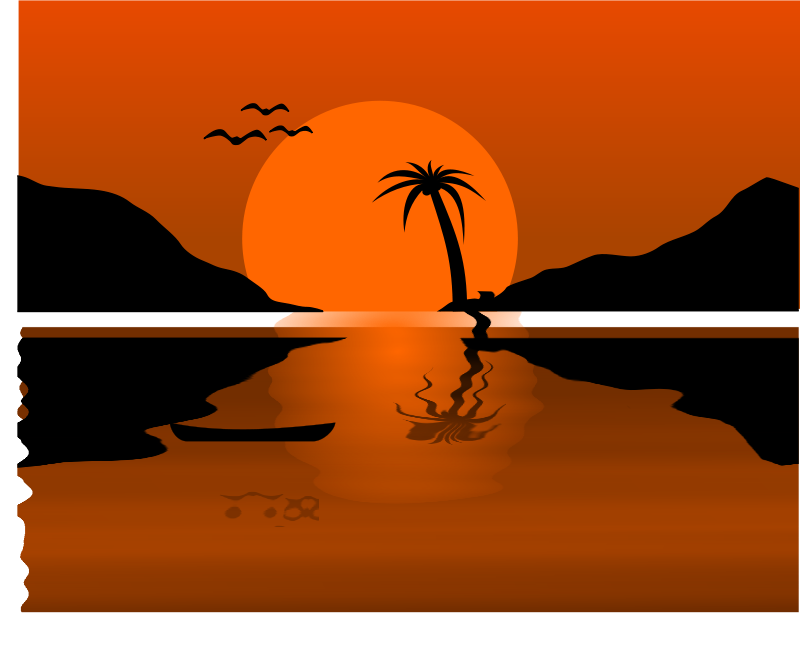 Free Clipart: Sunset Waterscene.