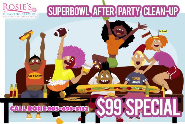 After Party Cleaning Service In Santa Barbara For Super Bowl.