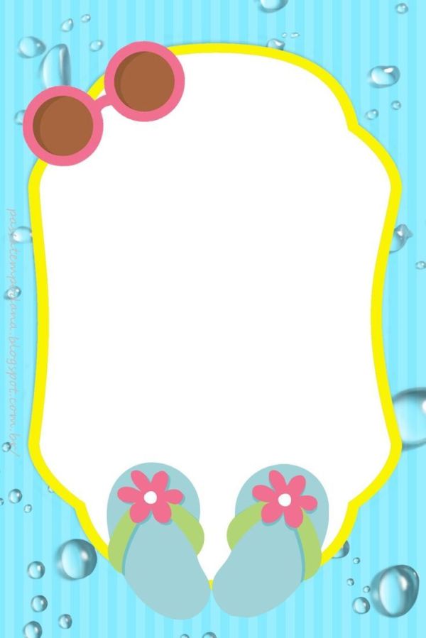 Pool Party Border Clipart.