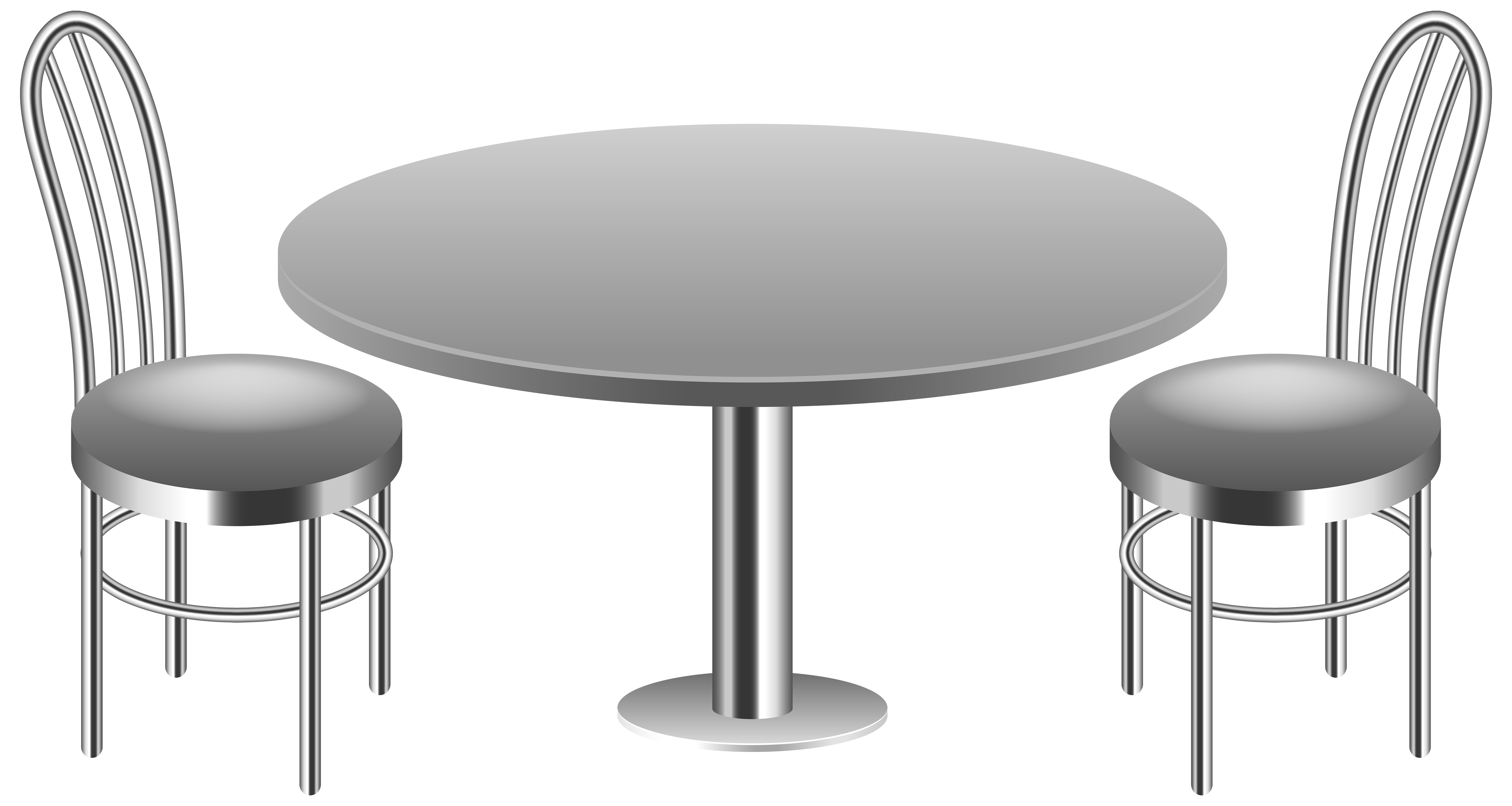 Table with Chairs Transparent PNG Clip Art Image.