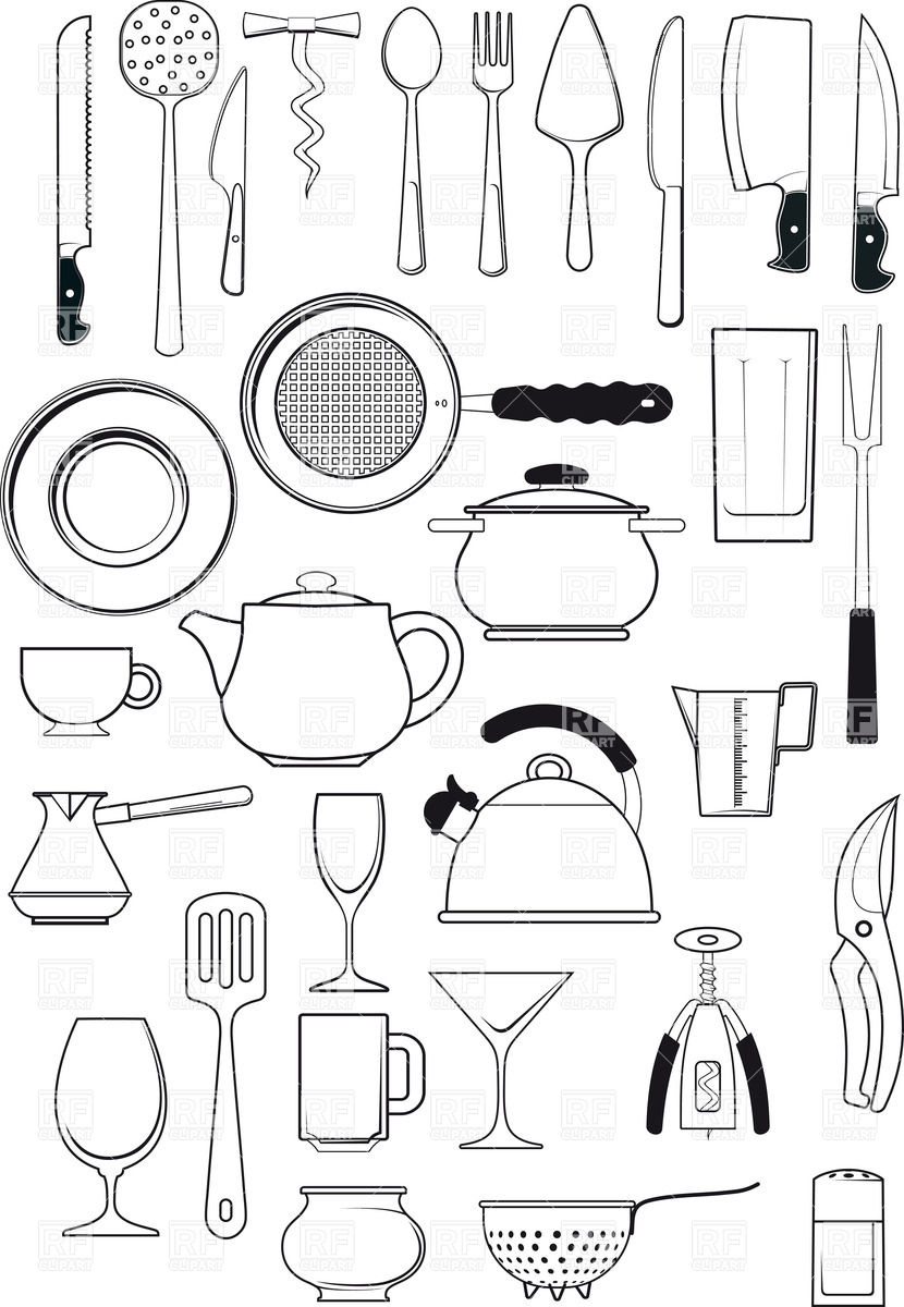 Tableware Clip Art.