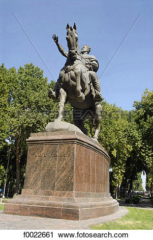 Stock Photography of Uzbekistan, Tashkent, equestrian statue of.