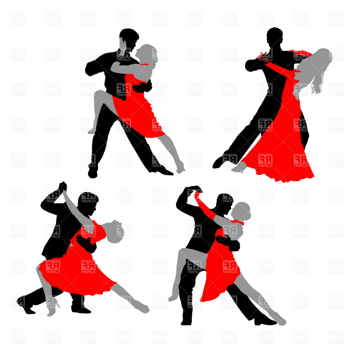 Dancing Couple Tango Vector Clipart.