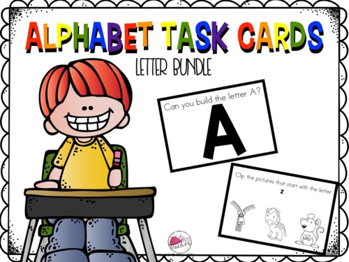 Alphabet Task Cards in Action.