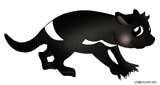 Free Animals Clip Art by Phillip Martin, Tasmanian Devil.