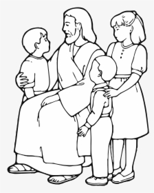 Clipart Of Jesus With Child Teaching Children Line.