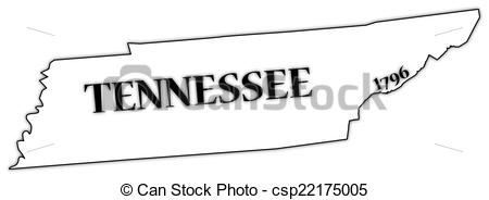 Vector Clipart of Tennessee State and Date.