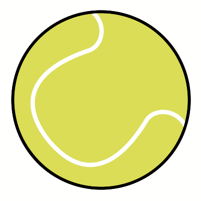 Drawing a cartoon tennis ball.