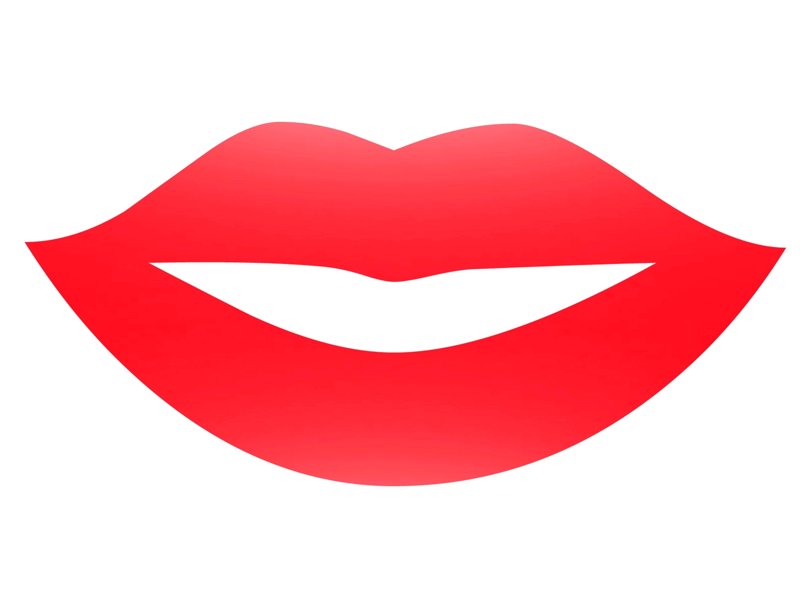 Glossy red lips clipart.