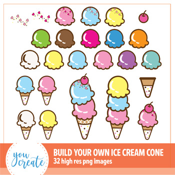 Ice Cream Cone Clip Art & Worksheets.