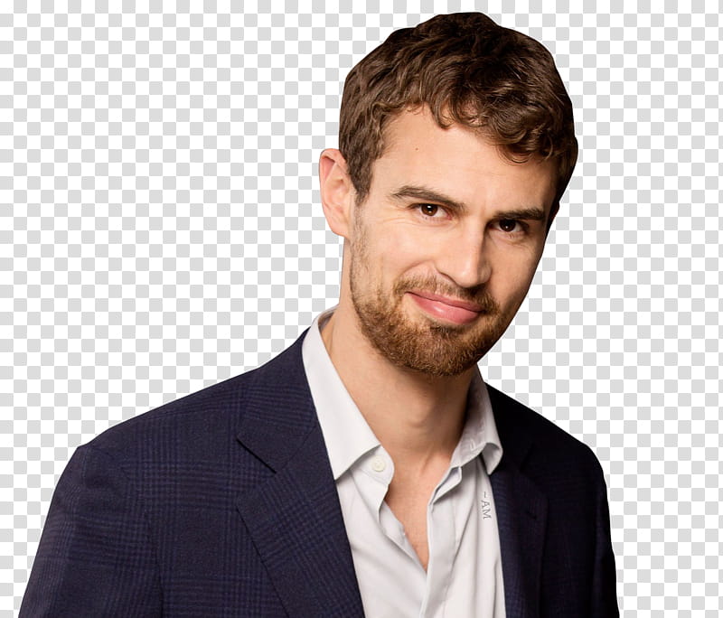 THEO JAMES, smiling man wearing white dress shirt.