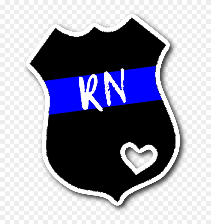 Rn Thin Blue Line Badge Sticker.