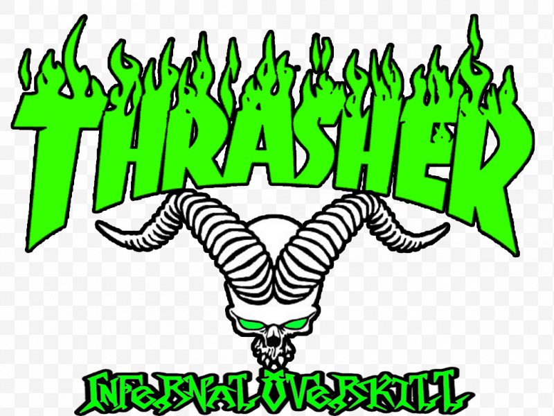 Thrasher Logo Magazine Skateboarding Wallpaper, PNG.