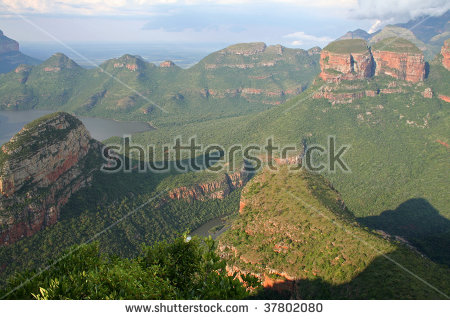 Blyde River Canyon Three Rondavels Three Stock Photo 150434441.