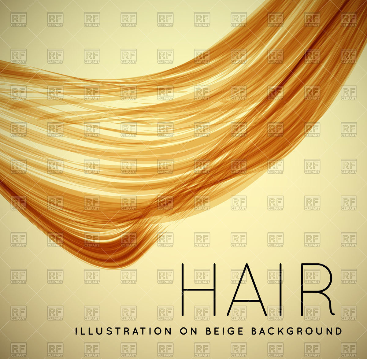 Close up of long human hair with tilt shift effects Vector Image.