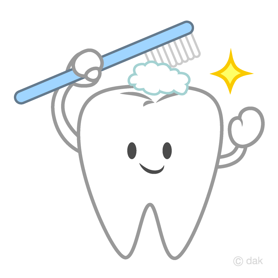 Free Cute Tooth Brushing Clipart Image｜Illustoon.