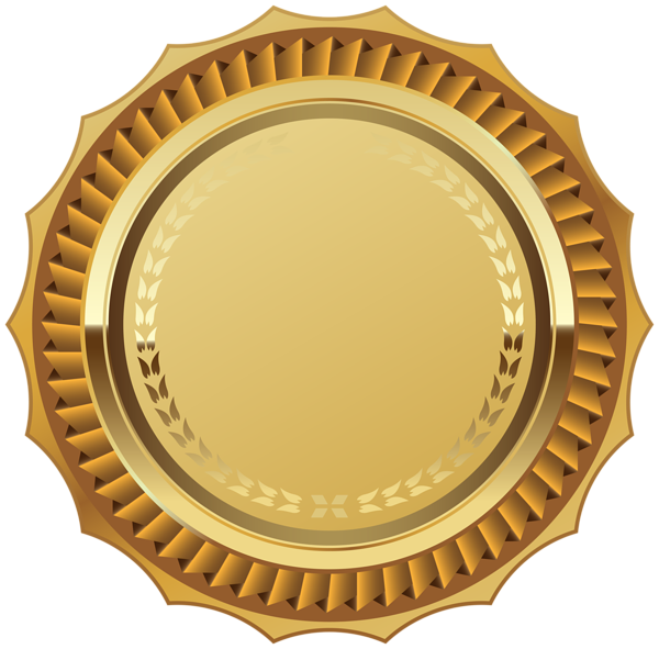 Red and Gold Badge Template Transparent PNG Clip Art Image.