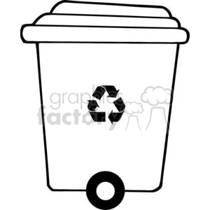 Recycle trash can clipart. Royalty.