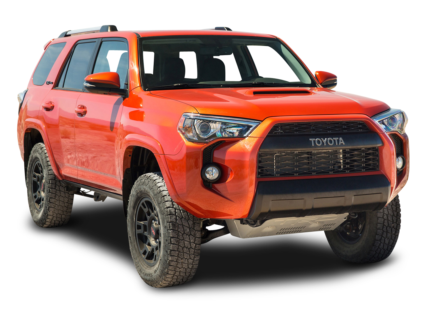 Toyota TRD Pro Orange Hill Car PNG Image.