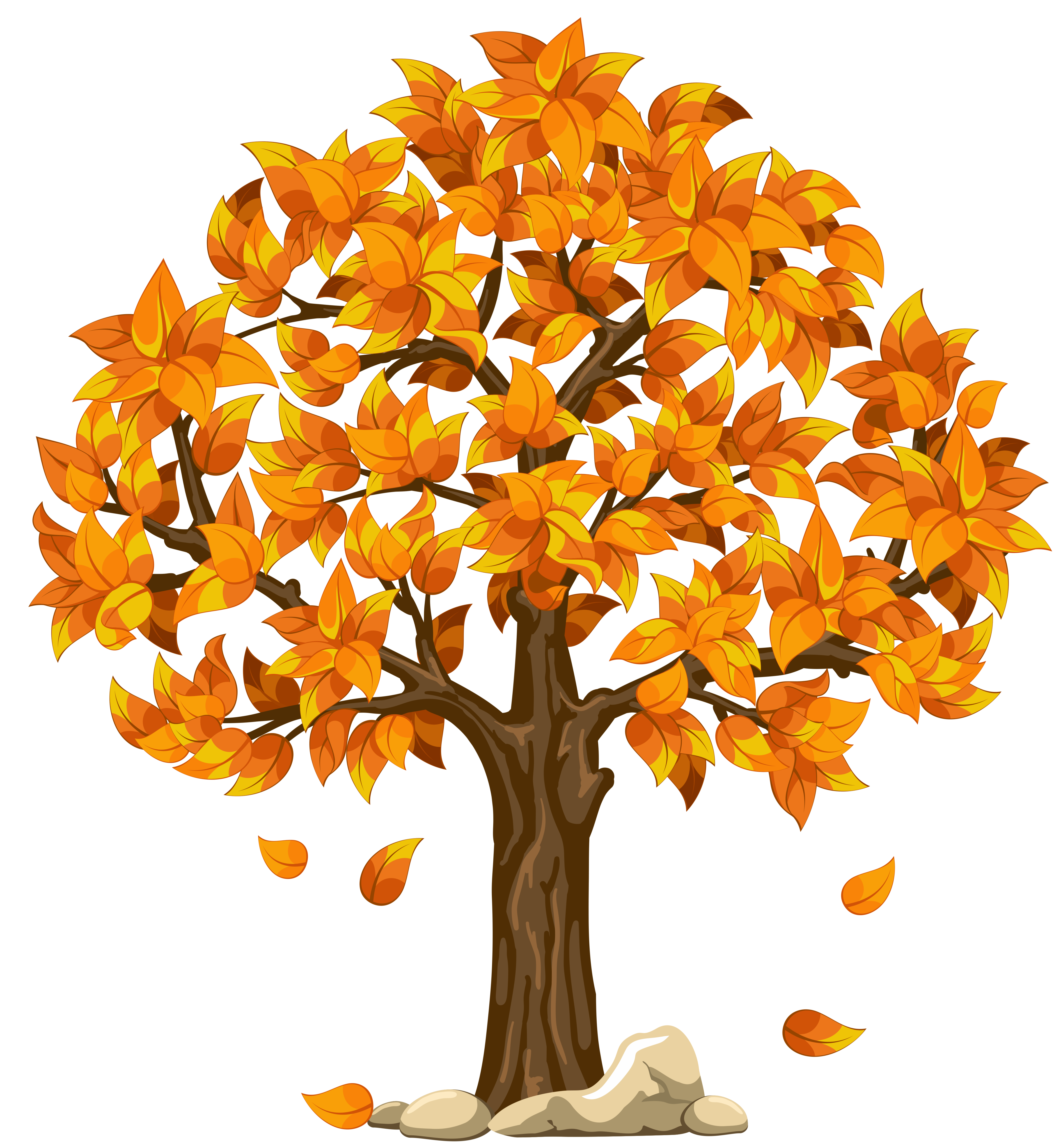 Yellow fall tree clipart.