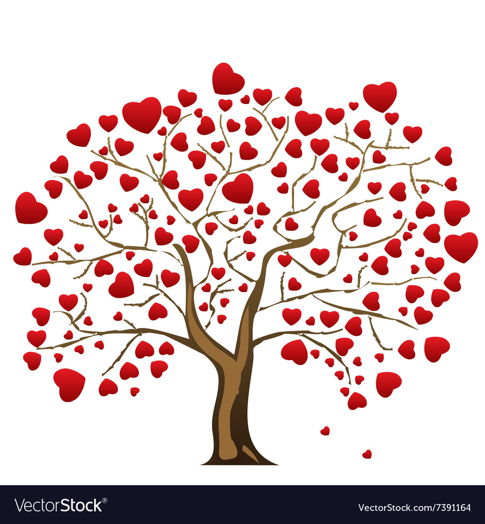 Love tree with heart leaves.