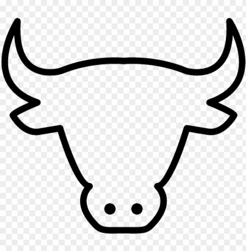 cow head outline vector.