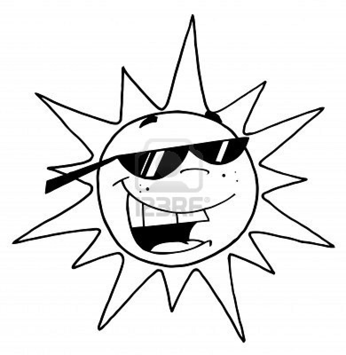 Sun Clipart Black And White.