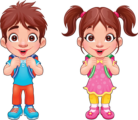 Boy And Girl Twins Clipart.