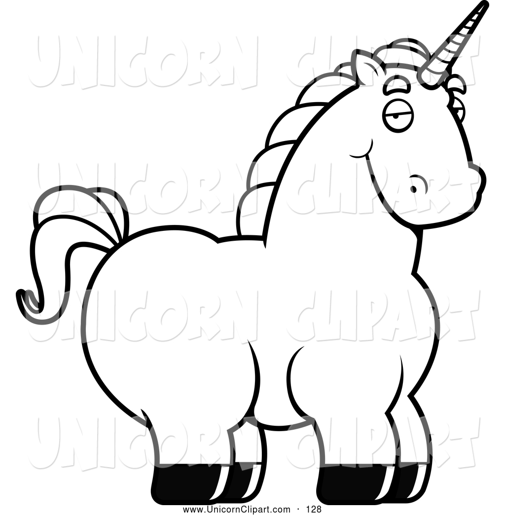 Unicorn Black And White.