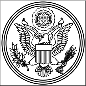 Clip Art: Great Seal of the United States B&W I abcteach.com.