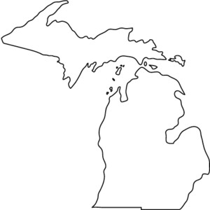 Michigan Outline Clipart.