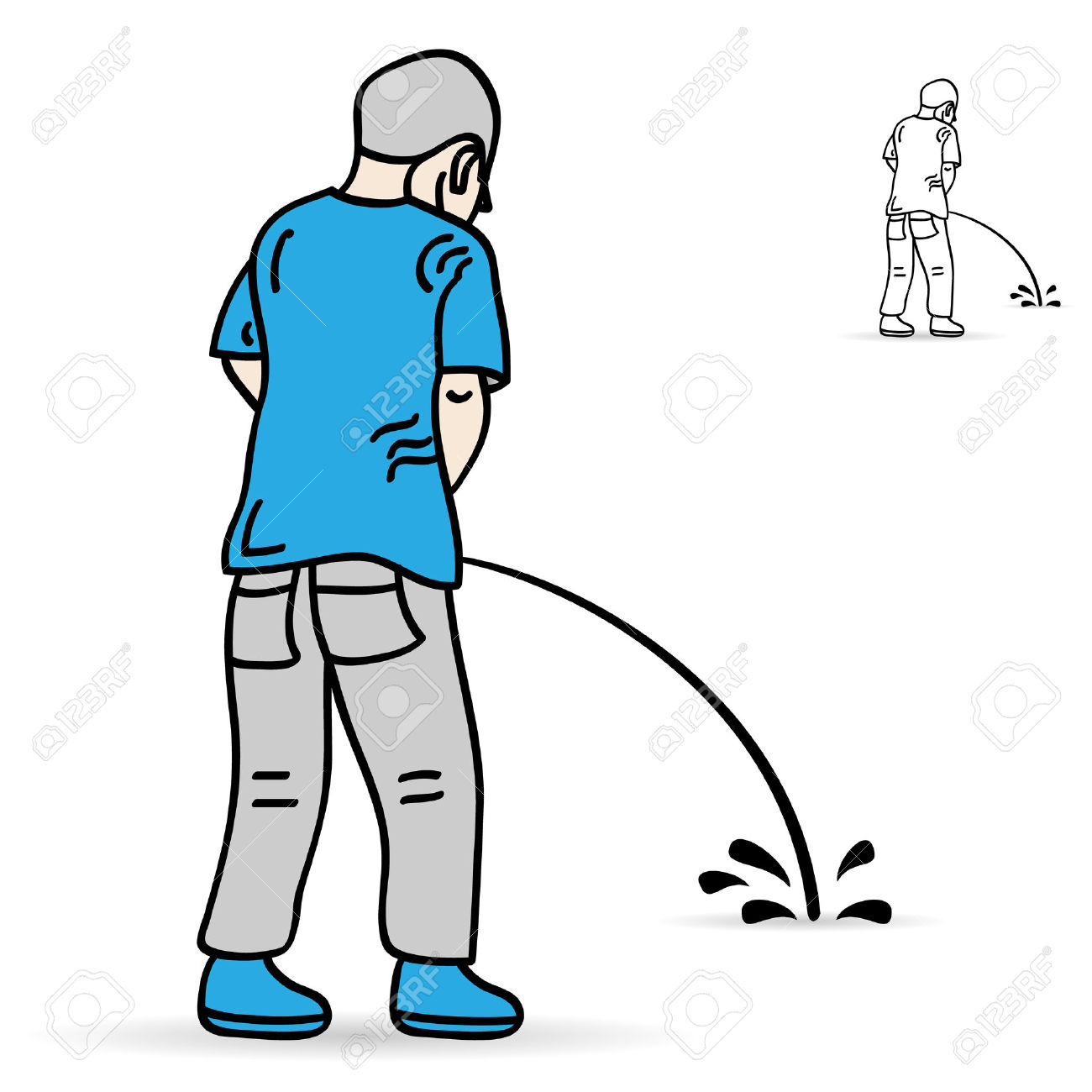 Man urinating clipart.