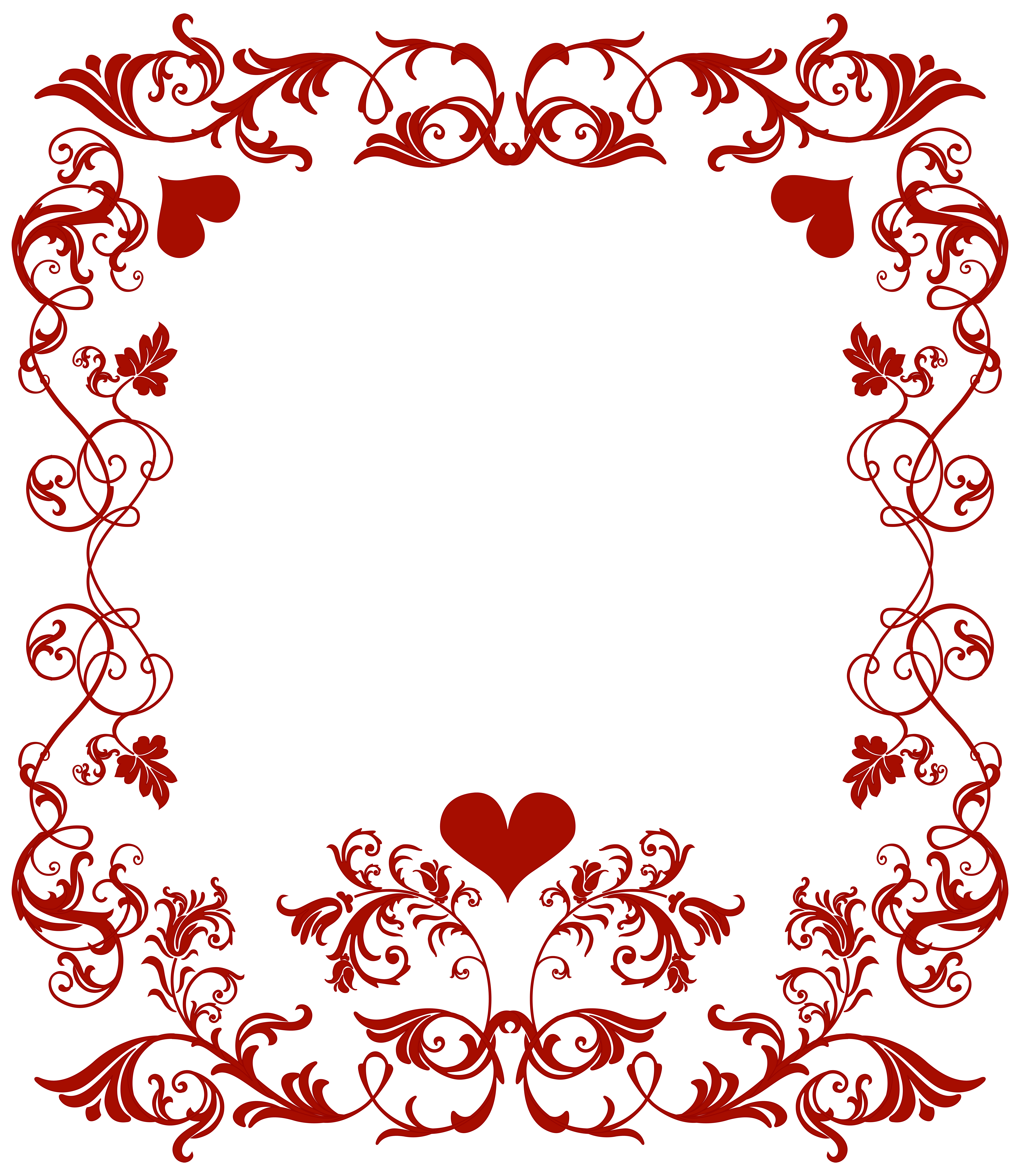 Valentine's Day Decorative Border Transparent PNG Clip Art Image.