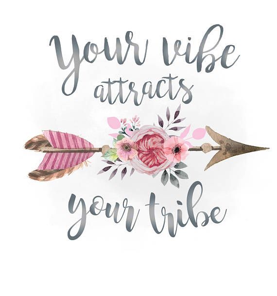 Your vibe attracts your tribe svg clipart pink floral arrow.