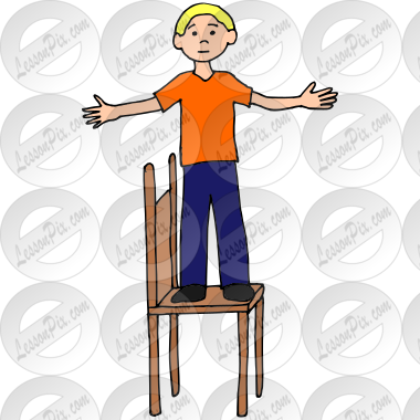 Stand on Chair Picture for Classroom / Therapy Use.