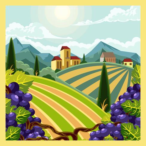 Vineyard Scene Badge.