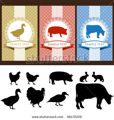 Vintage Farm Animals Stock Images, Royalty.