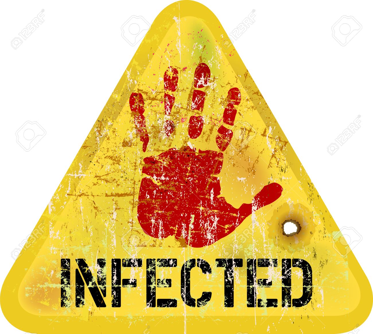 Infection / Computer Virus Warning Sign, Vector Royalty Free.