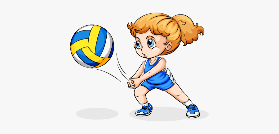 Clip Art Girl Playing Volleyball Clipart.