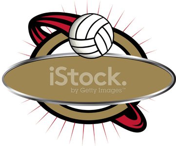 Volleyball Banner Clipart Image.