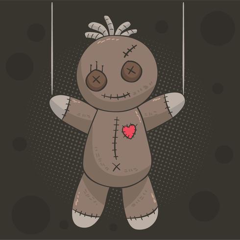 Spooky Voodoo Doll Vector.