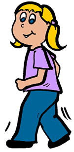 Clip Art Girl Walking Clipart.