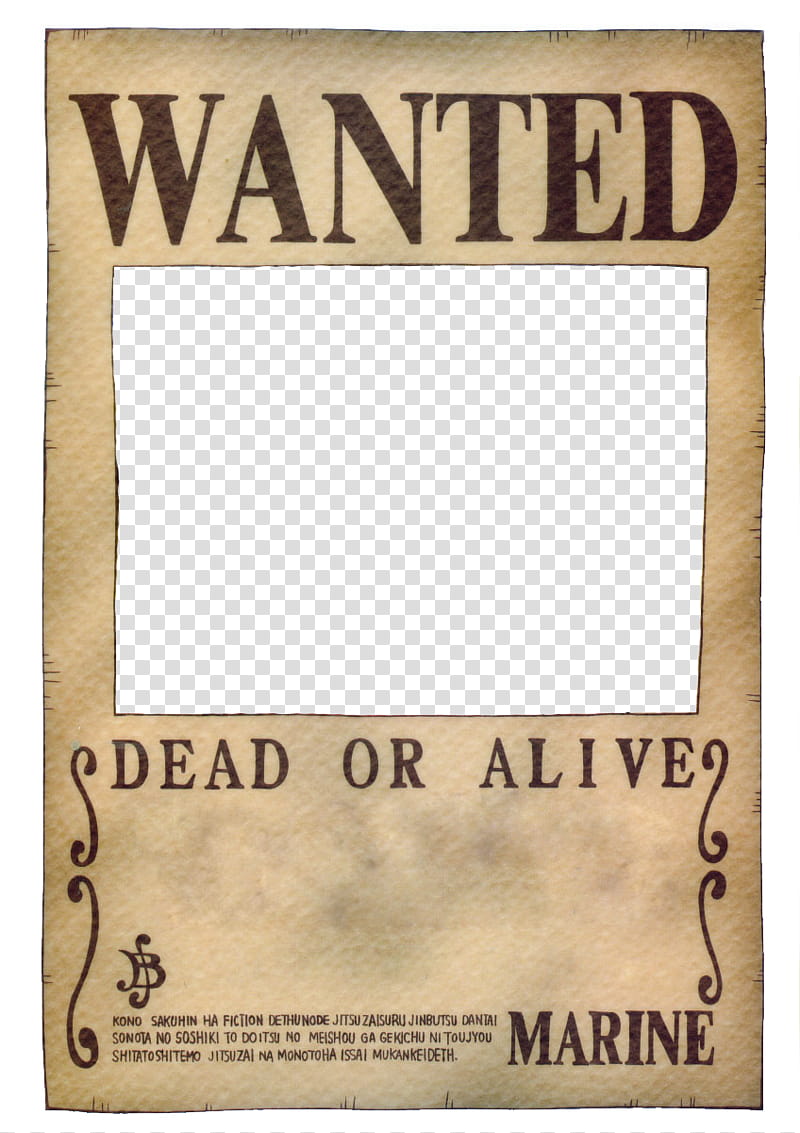 One Piece Wanted Poster, One Piece Wanted poster transparent.