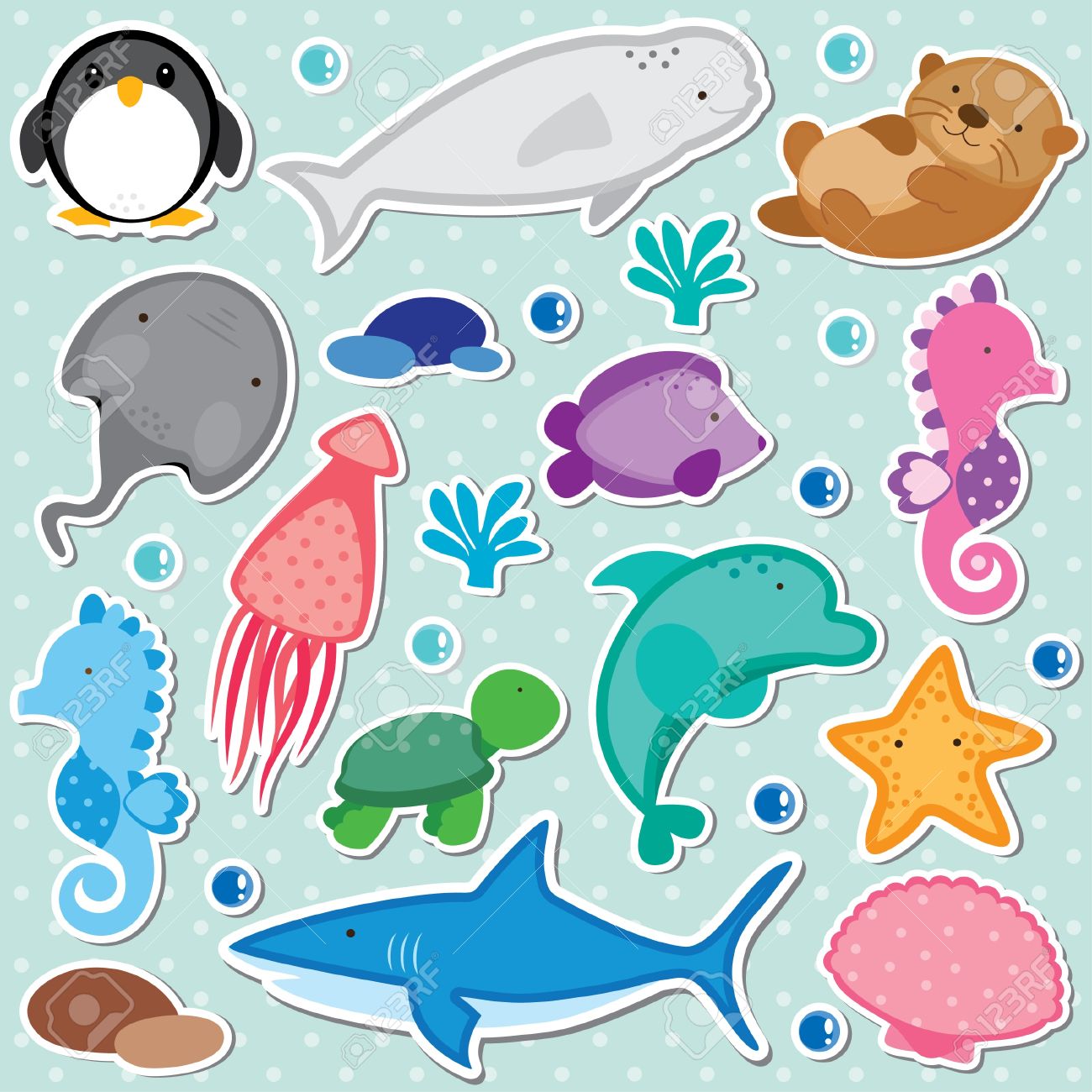 Sea Animals Clip Art Royalty Free Cliparts, Vectors, And Stock.